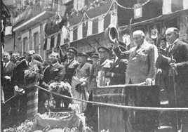 El general Miguel Primo de Rivera en un homenaje recibido en Medina del Campo.