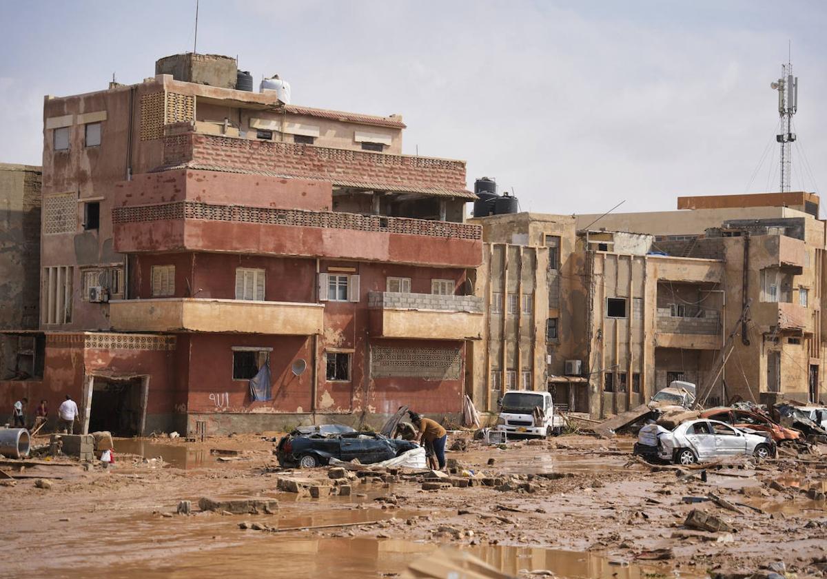 La ciudad de Derna ha quedado arrasada por el agua.