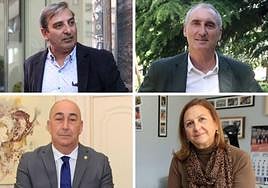 El delegado territorial de la Junta en Segovia, José Luis Sanz Merino; el alcalde de Segovia, José Mazarías; el presidente de la Diputación Provincial, Miguel Ángel de Vicente; y la subdelegada del Gobierno en Segovia, Marian Rueda.