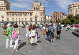 Turistas en Valladolid el pasado mes de agosto.