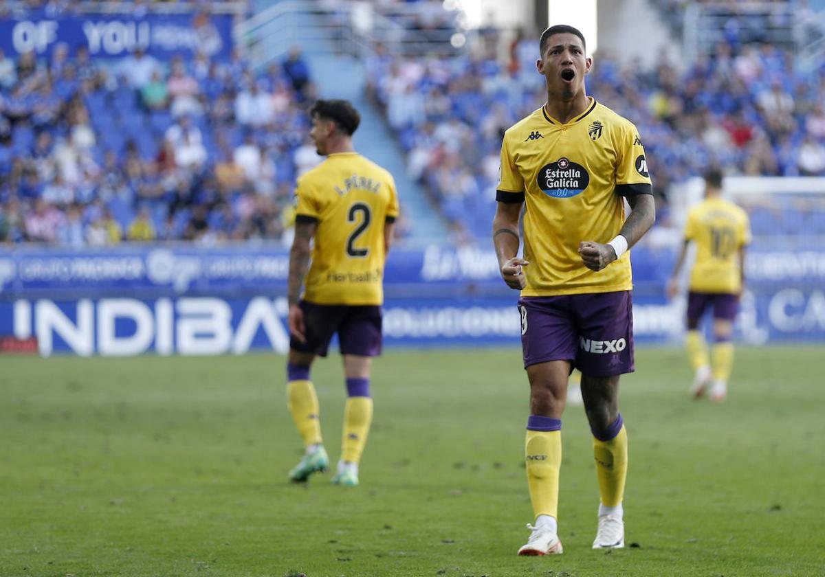 Marcos André grita con rabia tras marcar el 0-1.