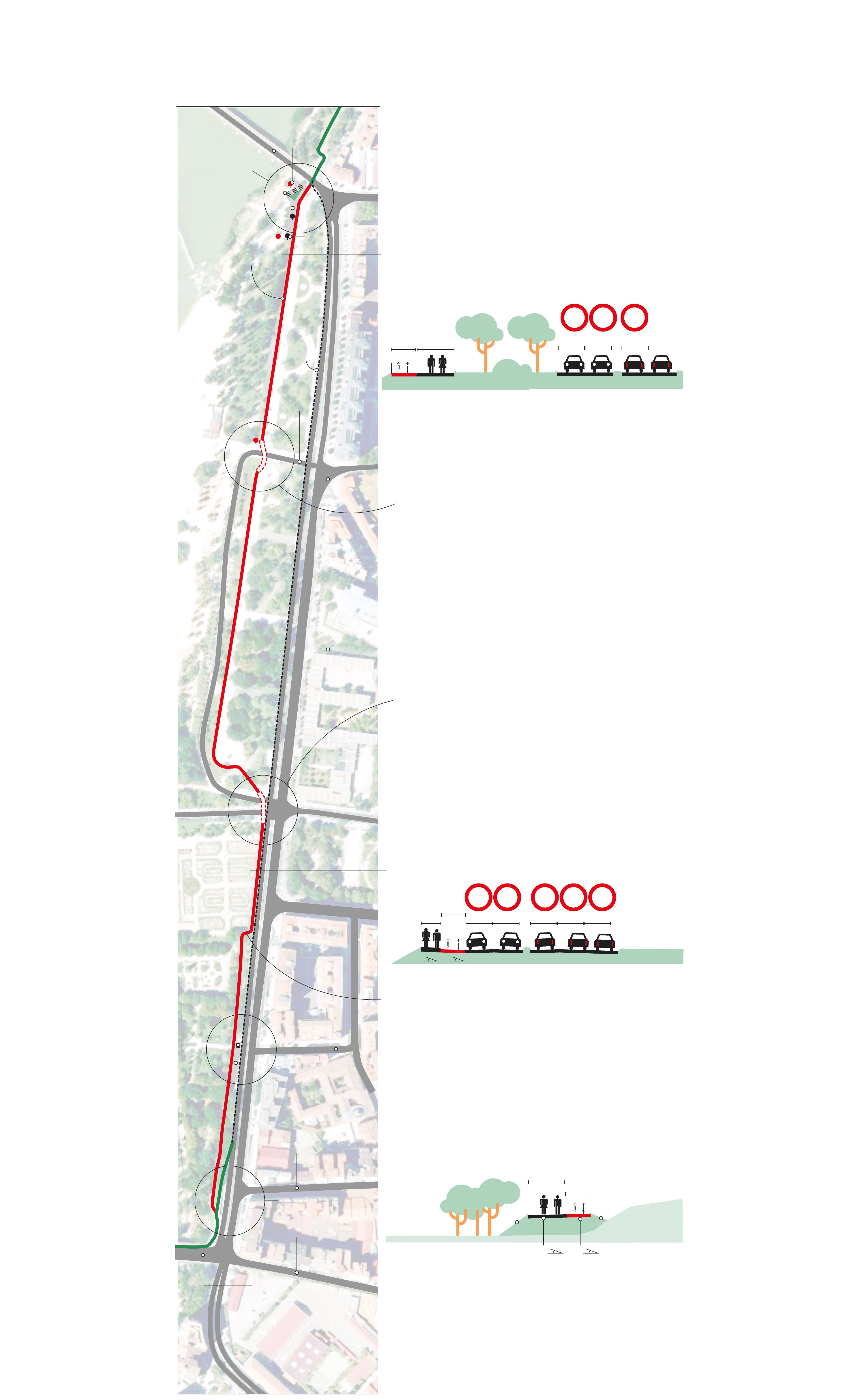 El proyecto ha cambiado radicalmente desde que, en julio de este año, el equipo de gobierno presentara las modificaciones al actual carril bici que conecta el Puente Mayor con el de Isabel la Católica