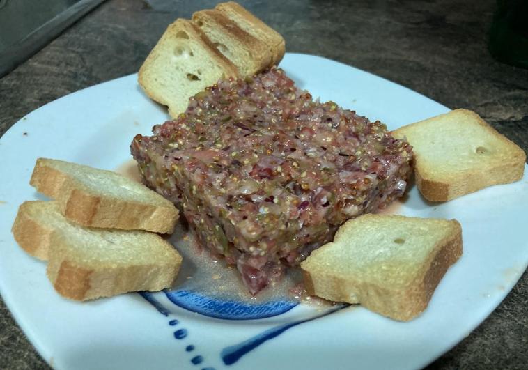 El tartar listo para degustar.