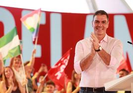 Pedro Sánchez, en un acto público en Sevilla.