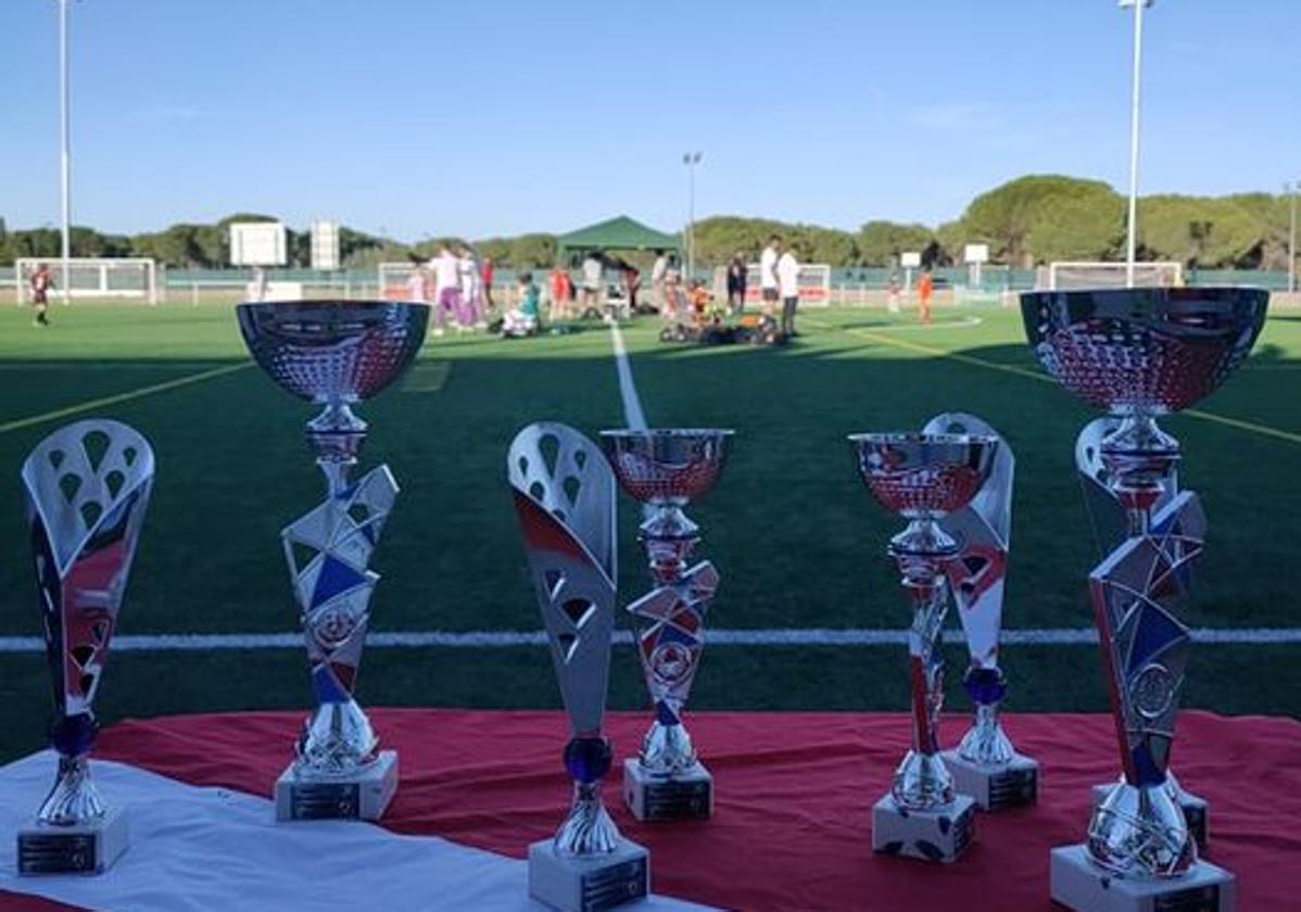 Trofeos que repartió el torneo Simancas Cup este fin de semana.