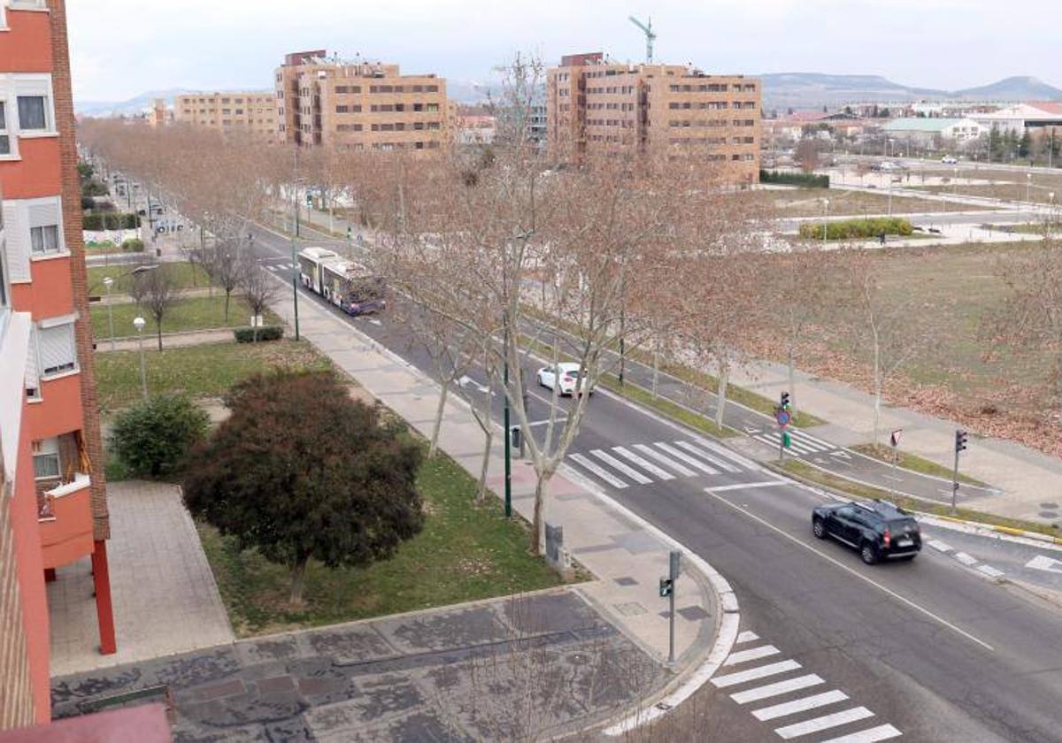 Vista desde un edificio de la avenida de Santander en Valladolid.