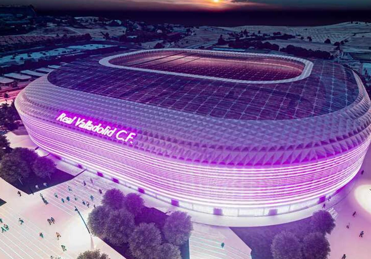 Maqueta de la remodelación del estadio Zorrilla propuesta por Jesús Julio Carnero en campaña.