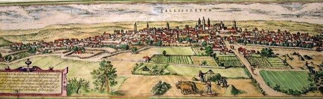 Aguafuerte de Joris Hoefnagel, con una vista de Valladolid en 1572.