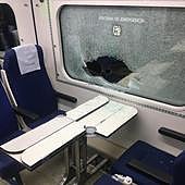 Rompen dos cristales del vagón de un tren en marcha entre Salamanca y Valladolid
