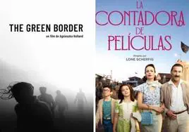 Carteles de las películas 'Green Border' y 'La contadora de películas'.