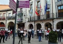 Imagen de archivo de una protesta de trabajadores municipales en Aranda de Duero.
