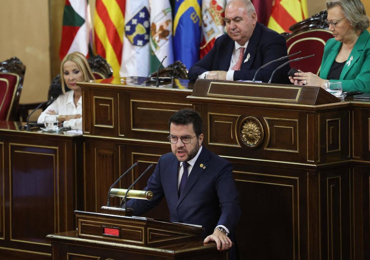 Pere Aragonés, esta semana, en el Senado.