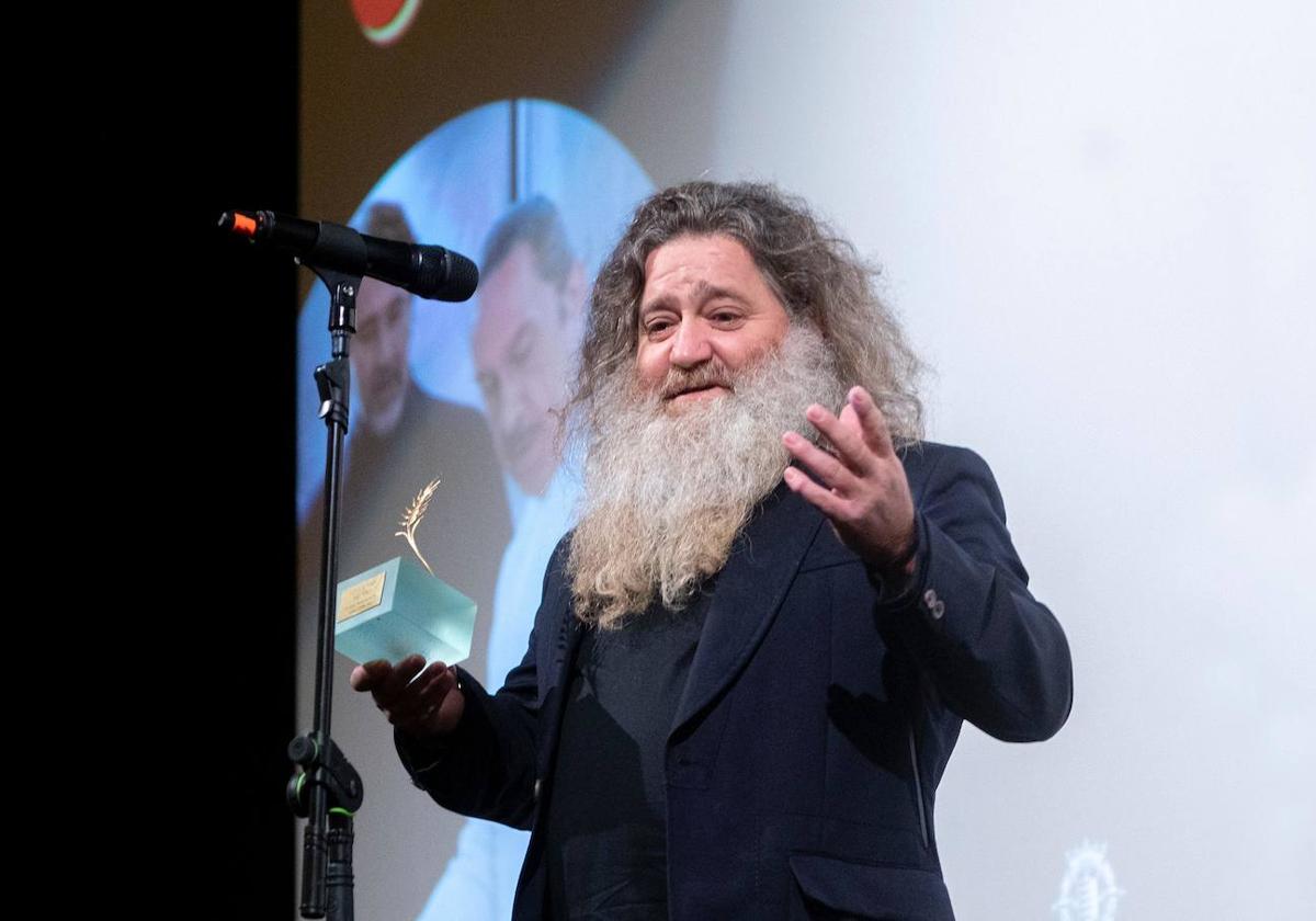 Raúl Pérez, tras recibir la Espiga de Honor del festival.