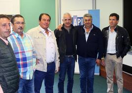 Varios empresarios segovianos de la construcción, antes de la asamblea.