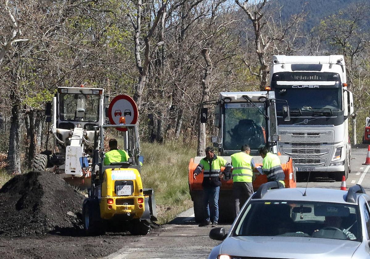 Imagen de archivo de obras en la carretera CL-601.