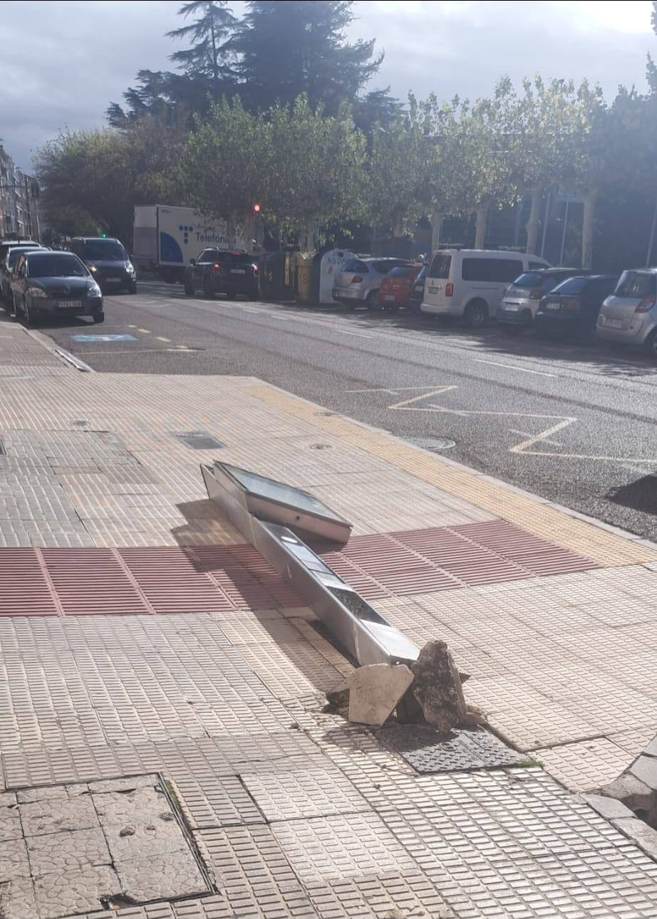 Los efectos de las intensas rachas de viento en Palencia