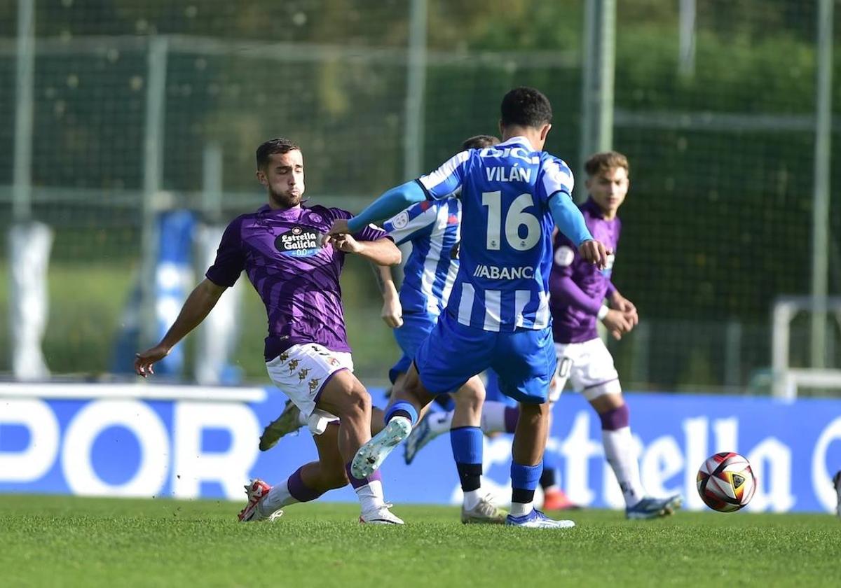 Una acción del partido disputado entre el Fabril y el Promesas en Abegondo.