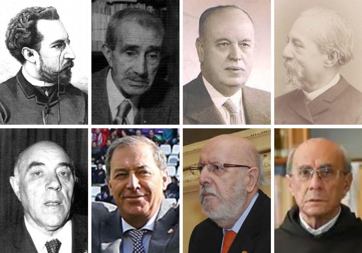 De izquierda a derecha, Emilio Ferrari, Alonso Cortés, Francisco Mendizábal, José Zorrilla, Luis Calabia, José Miguel Ortega, José Delfín y Teófanes Egido.