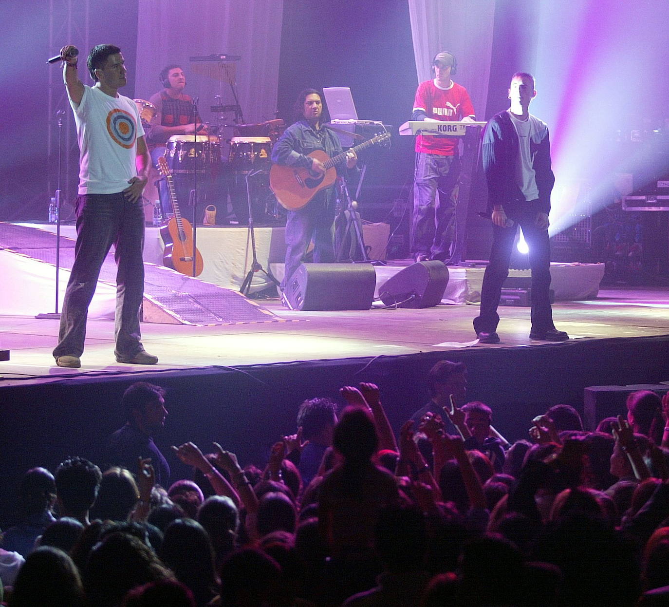 Andy y Lucas en el Polideportivo Pisuerga en su primer concierto en Valladolid en 2004.