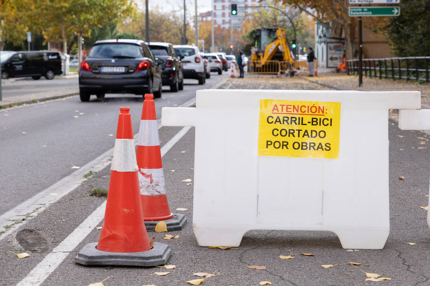 Así ha desaparecido el carril bici en la avenida de Gijón