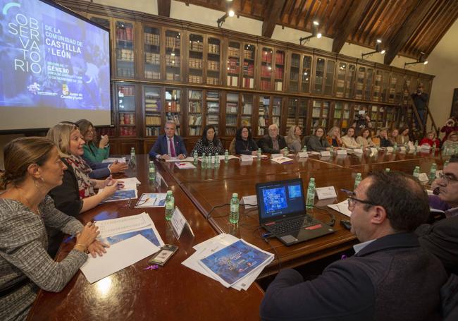 La consejera Isabel Blanco preside la reunión del Observatorio de Lucha Contra la Violencia de Género, este martes, en Ávila.