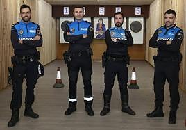 Los policías Félix Herrero, Roberto Pellejero, Alejandro Peláez y Rubén Muñoz.
