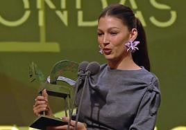 Úrsula Corberó durante su discurso tras recoger el Premio Ondas.