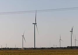 Imagen de archivo de un parque eólico en la provincia de Valladolid.