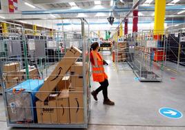 El centro logístico de Amazon en Valladolid, desde donde se reparten envíos a varias provincias de Castilla y León.