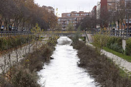 Crecida del río Esgueva por el paseo del Cauce