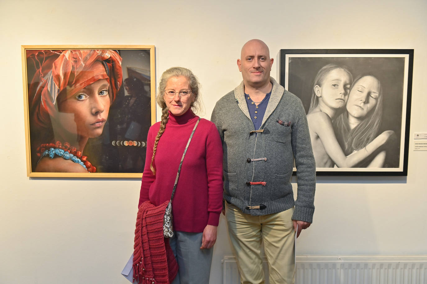 Beatriz Gómez y David Sánchez, primer y segundo premio con 'Luz de luna' e 'Intercambiando papeles'.