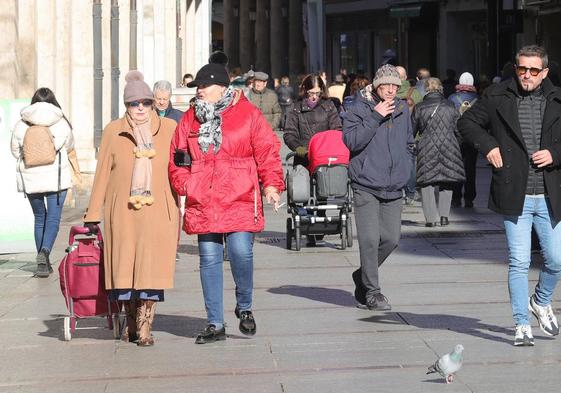 Varias personas caminan por la Calle Mayor.