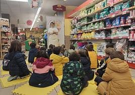 Escolares en una actividad de Gadis en su programa Alimentes.