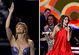 Cristina Castaño y Ana Guerra, durante el homenaje a Concha Velasco en los premios José María Forqué.