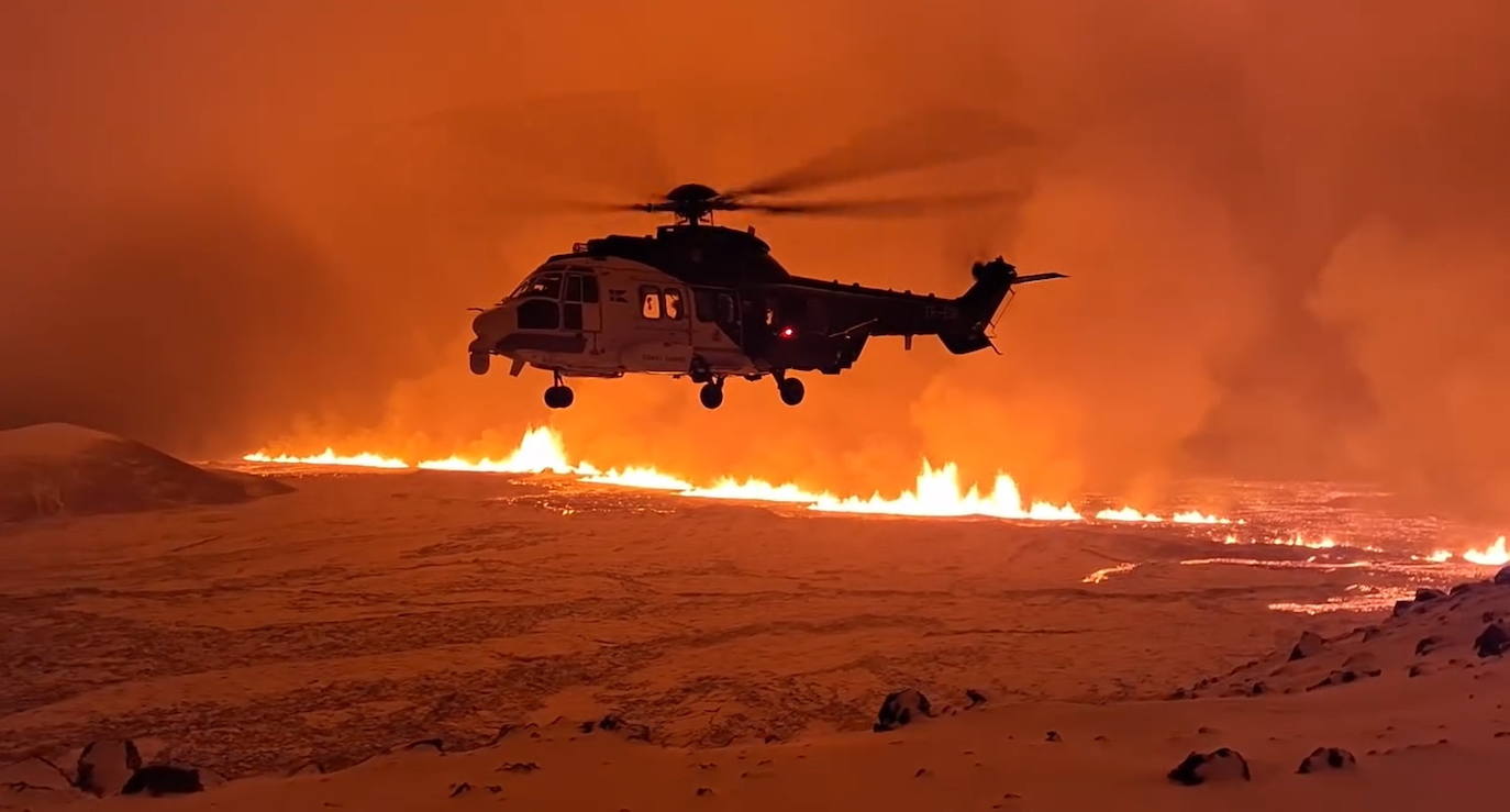 Las imágenes de la erupción del volcán en la ciudad islandesa de Grindavik