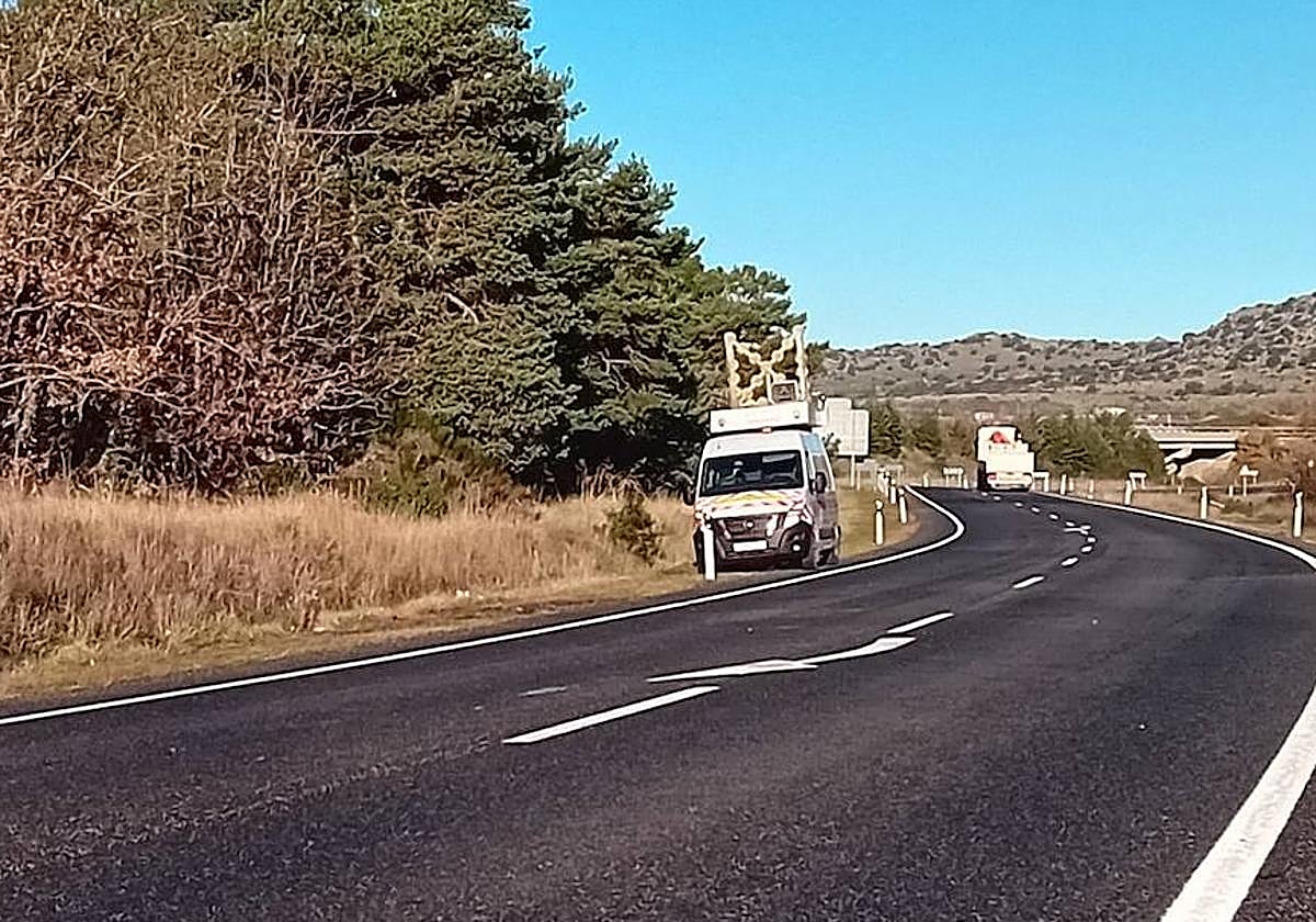Lugar de la N-603 donde se ha producido el accidente este martes.