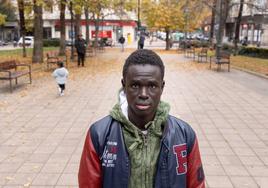 Nicolás Diouf, en la plaza de San Juan.