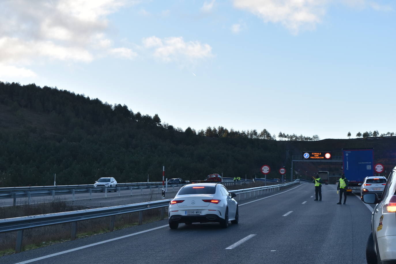 Colisión múltiple en la A-67 en Palencia