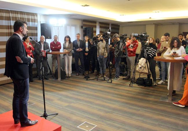 Luis Tudanca, en el convocatoria a los medios de comunicación.