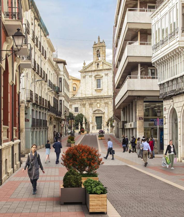 Imagen secundaria 2 - Recreaciones virtuales del aspecto que tendrán las calles Don Sancho, La Cestilla y la plaza de Isabel la Católica tras la reforma.