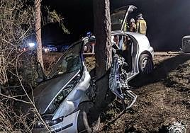 Estado del vehículo tras salirse de la vía.