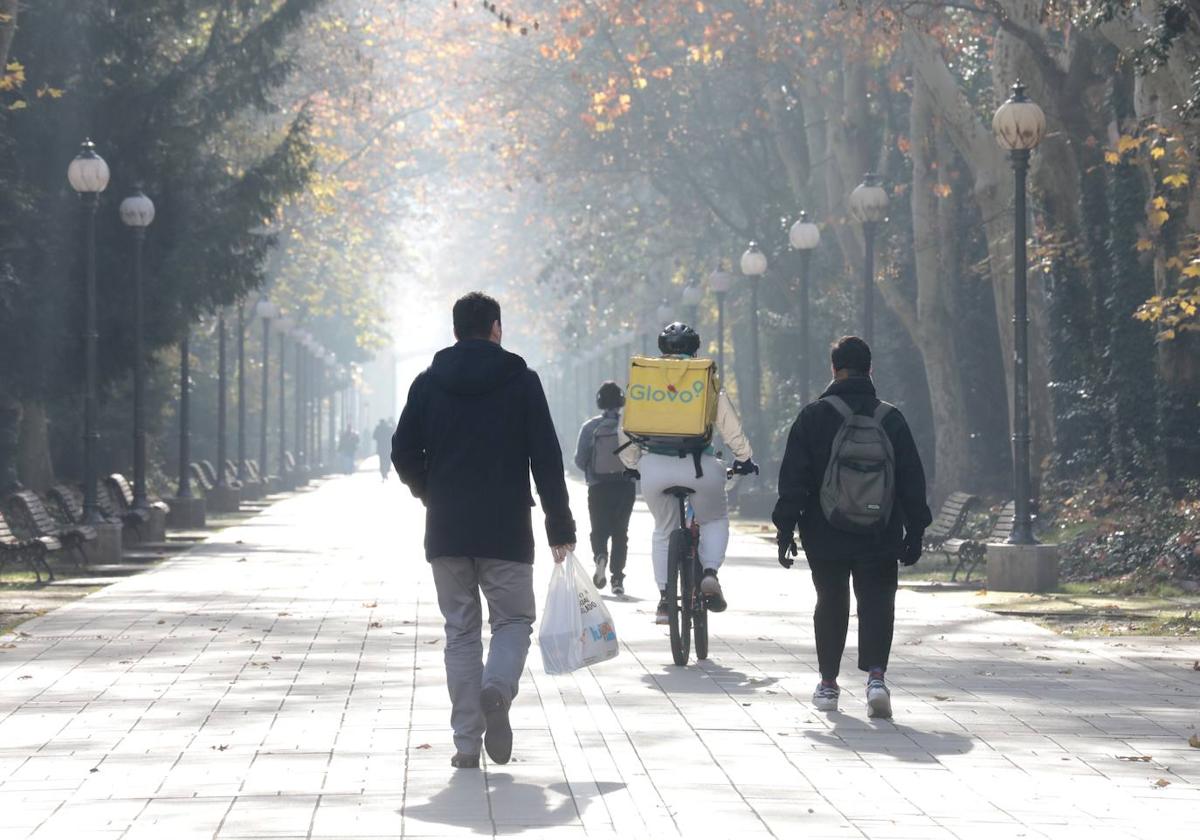 Varias personas, por el Campo Grande.