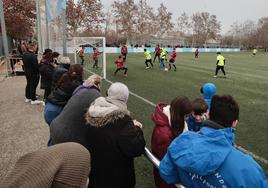 Un partido de fútbol en Laguna de Duero al estilo Kings League celebrado esta mañana