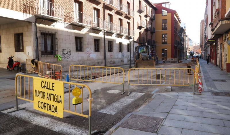 Palencia: Regresan los cortes de tráfico en el tramo final de la calle Mayor Antigua
