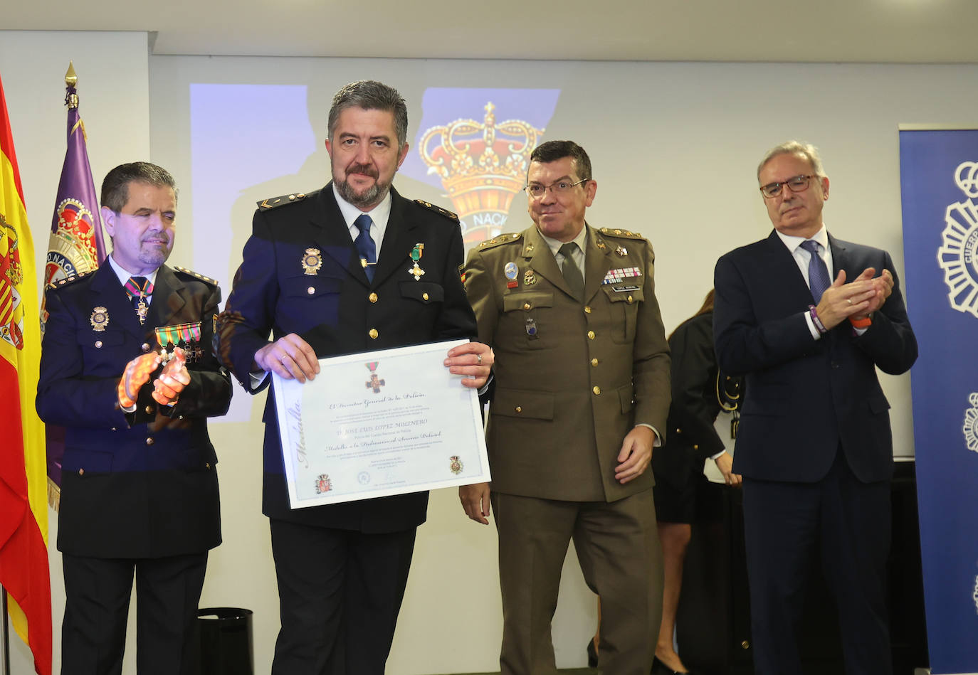 Acto para celebrar los 199 años de historia de la Policía Nacional de Palencia, este viernes.