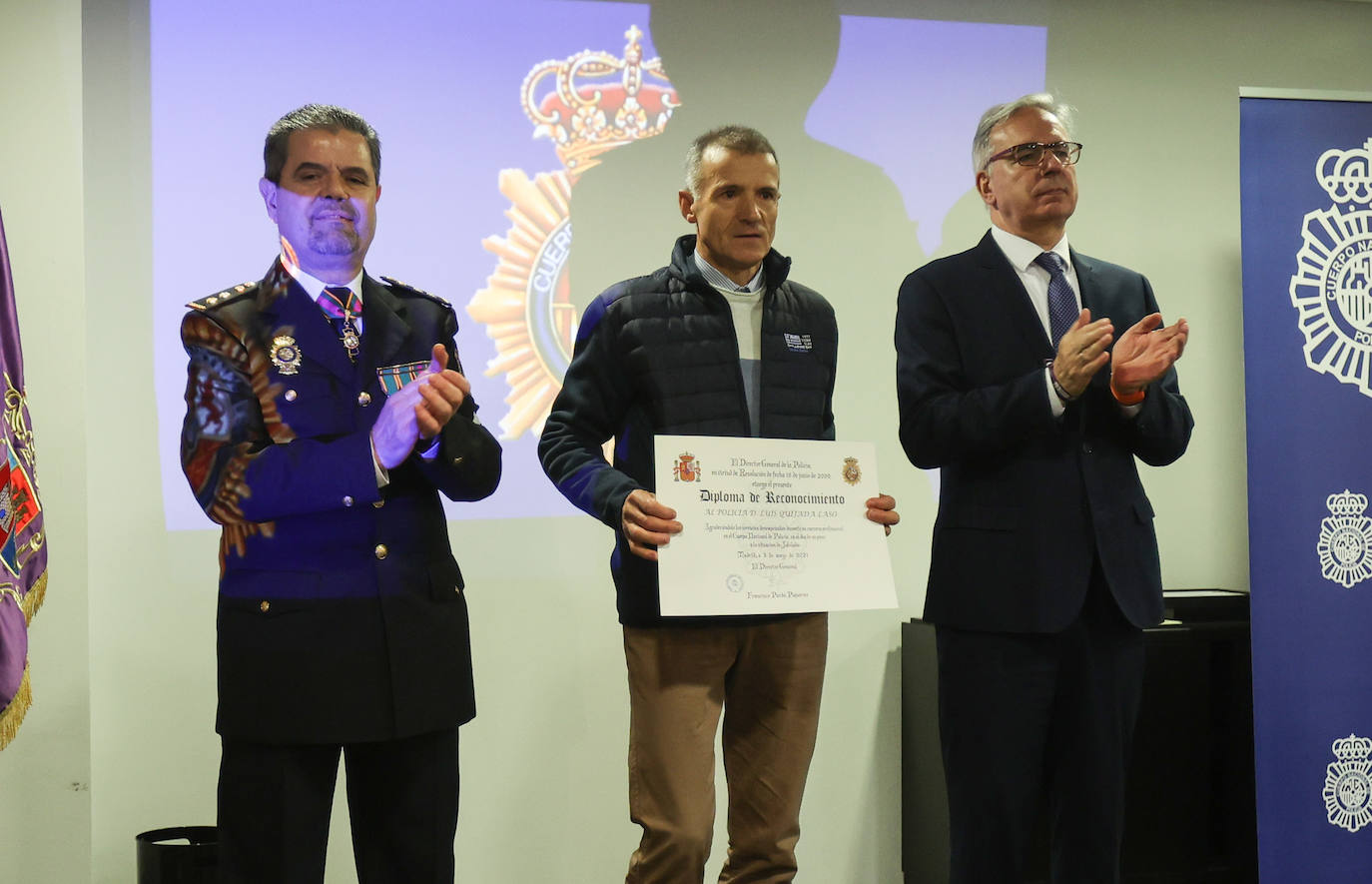 Acto para celebrar los 199 años de historia de la Policía Nacional de Palencia, este viernes.