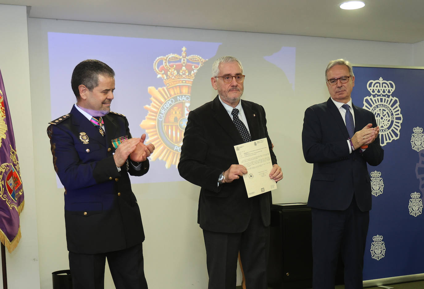 Acto para celebrar los 199 años de historia de la Policía Nacional de Palencia, este viernes.