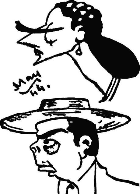 Imagen - Caricatura de Lola Flores y Manolo Caracol, obra de MIguel Delibes. 