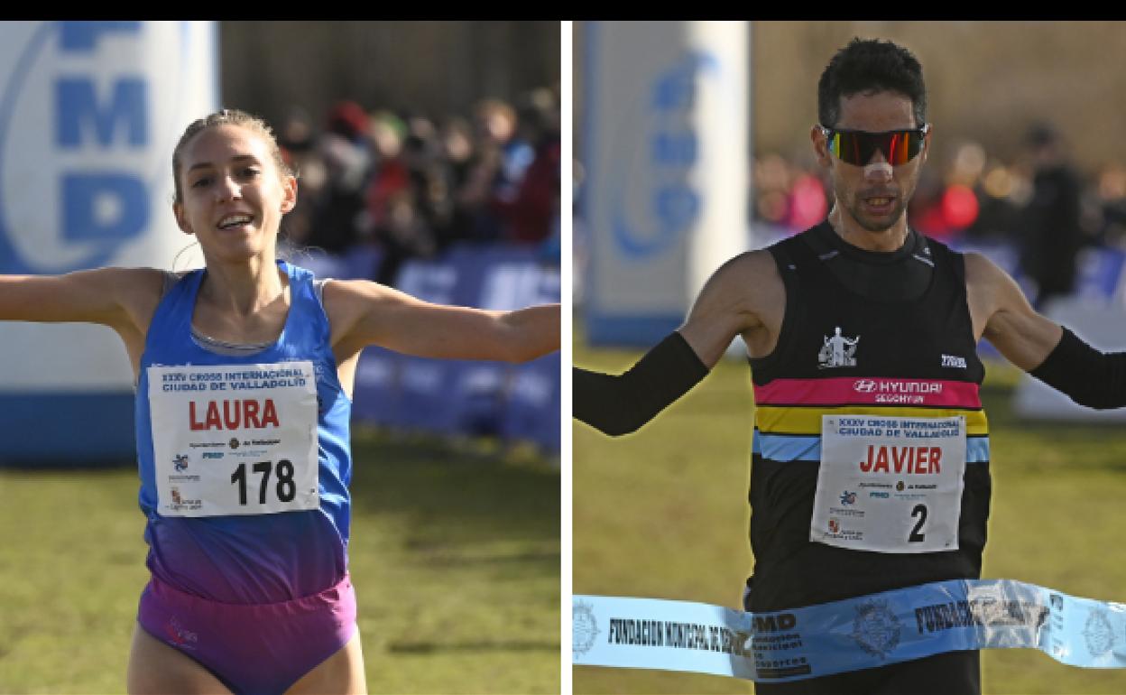 Laura Luengo y Javi Guerra cruzan la línea d emeta en primera posición. 