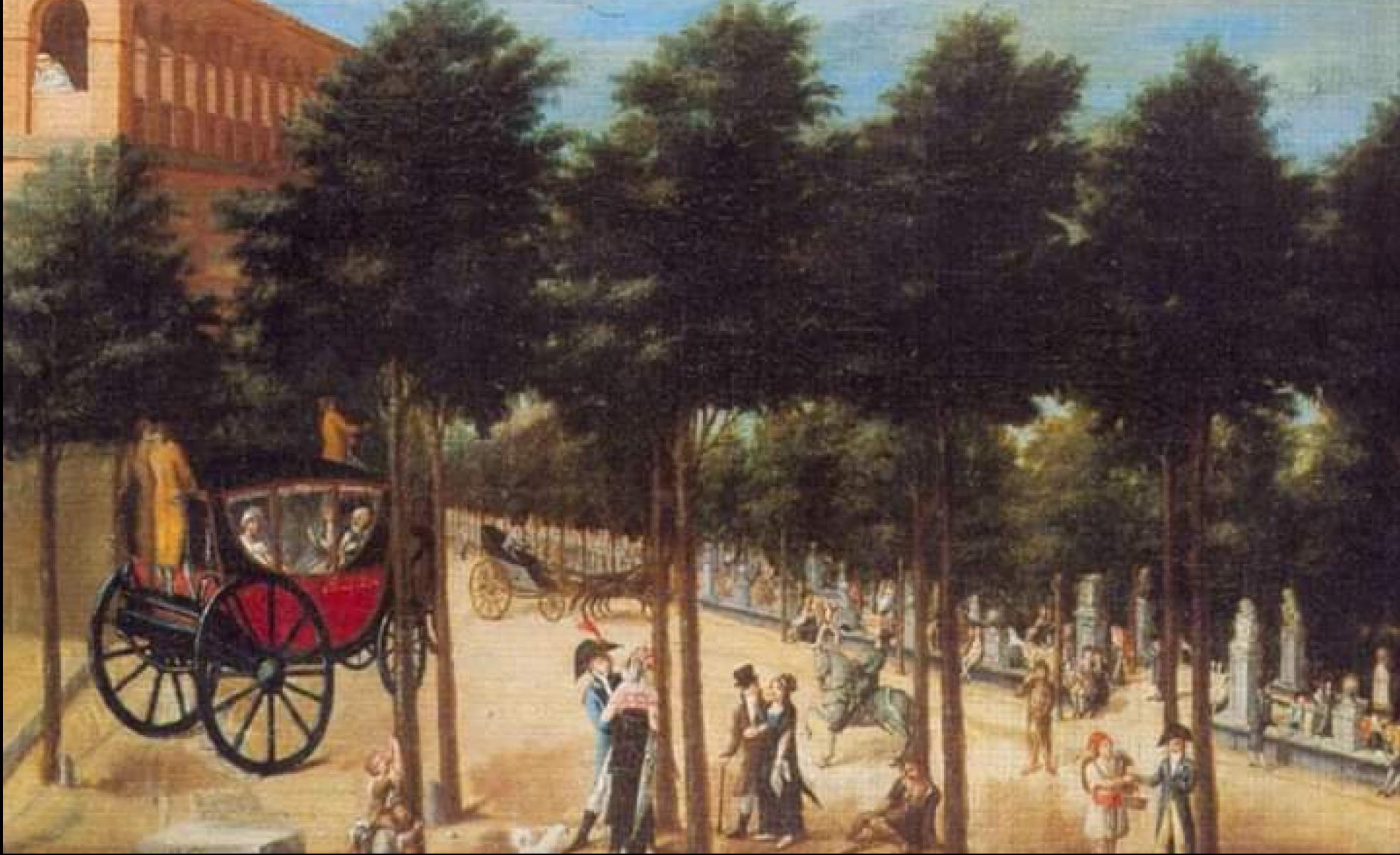 Cuadro titulado 'Vistas del paseo del Espolón', pintado por Leonardo de Araujo hacia 1815. Se conserva en la Casa de Zorrilla.